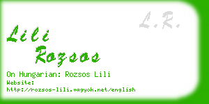 lili rozsos business card